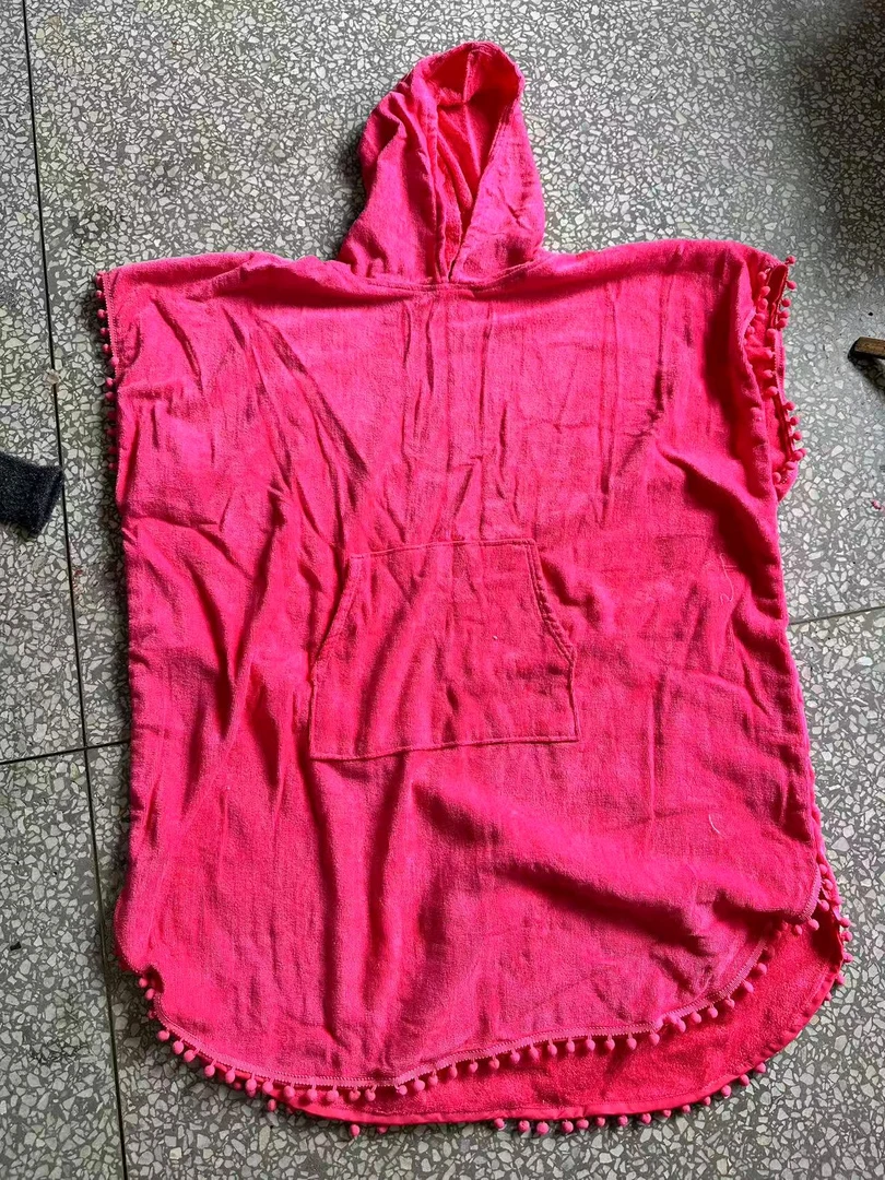 《兵哥外贸》3楼80×95粉色全棉连帽披风 发一件 微瑕疵