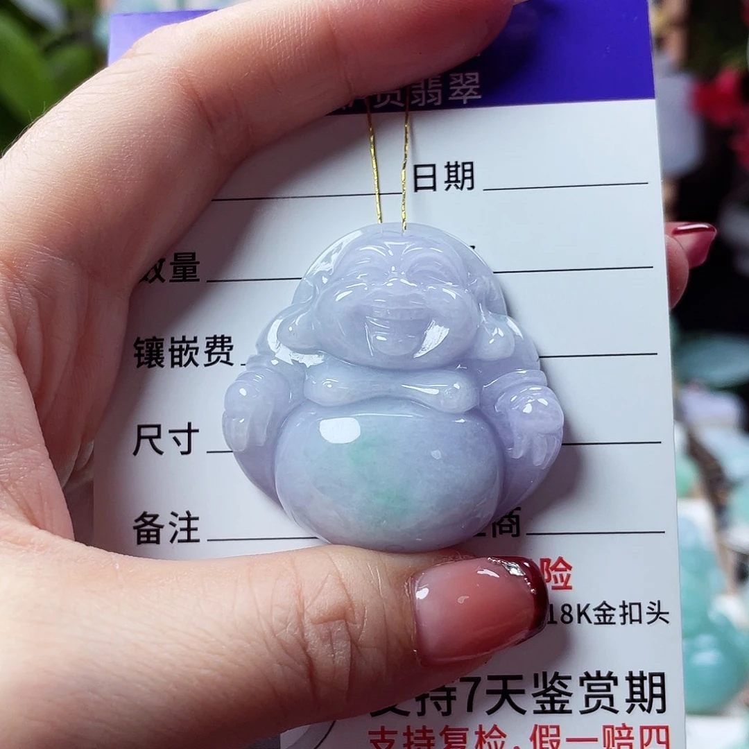 翡翠未镶嵌颈饰佛公09