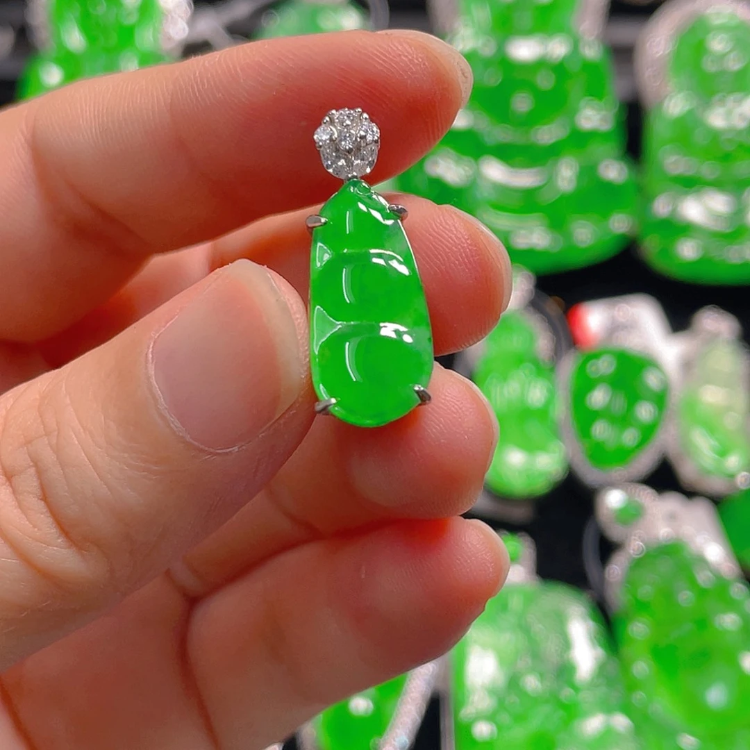 翡翠银S925镶嵌吊坠(不含链)