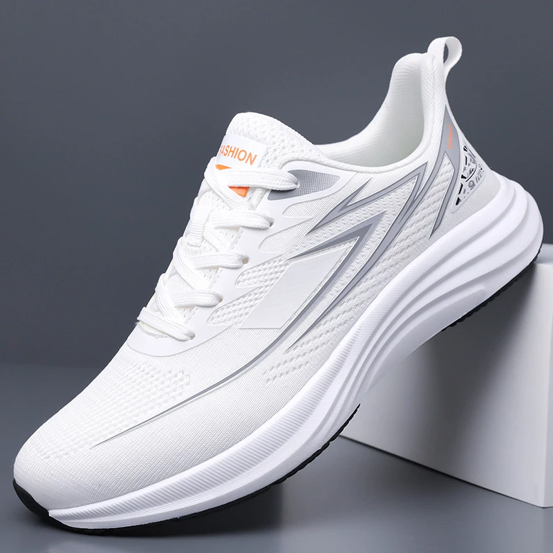 飞织运动男鞋2025夏季轻便防滑跑步网面鞋透气软底减震休闲鞋