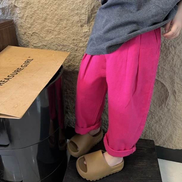 现货MZ.儿童春季新款日系亮色哈伦百搭休闲裤1430