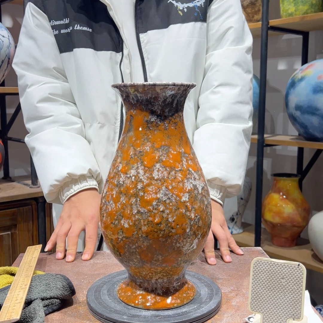 摆件陶瓷花瓶高31口6