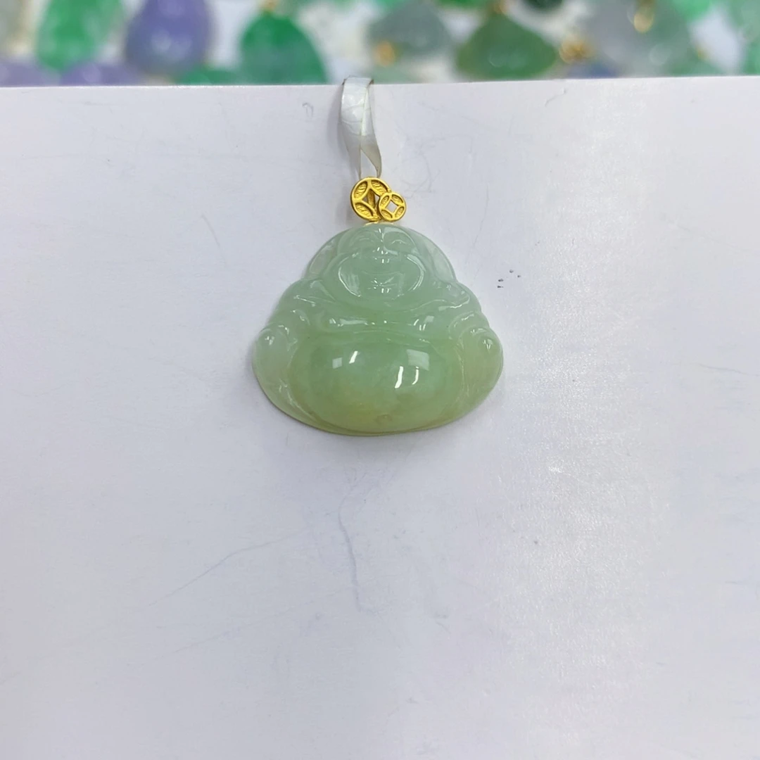 颈饰18K金镶嵌翡翠翡翠