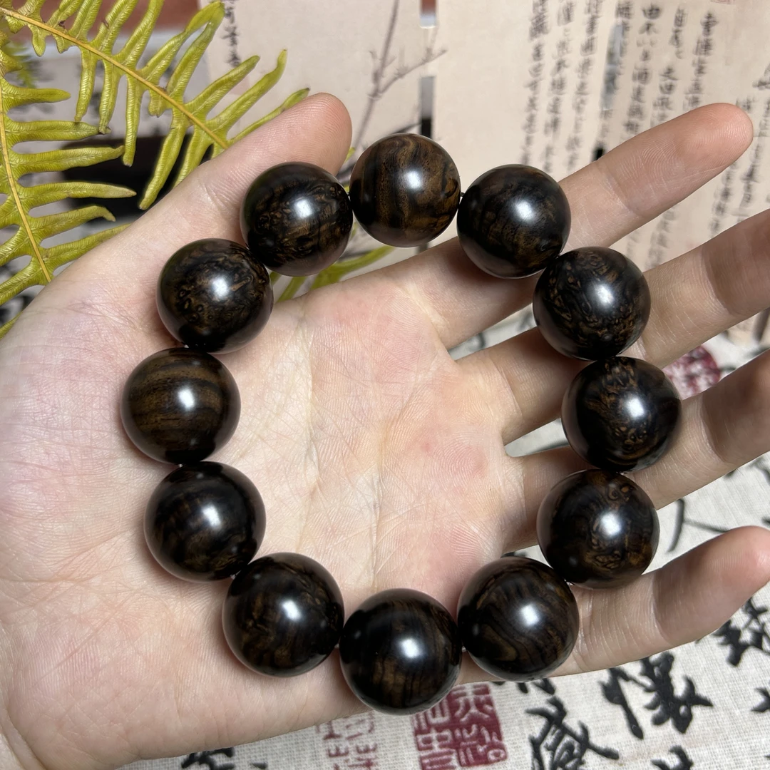 紫光檀留疤2.0MM手工精磨 手串