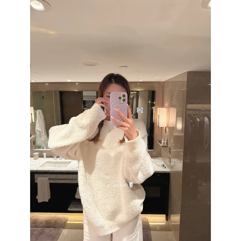 【心动奶白】软糯宽松套头毛衣 软糯糯的D113