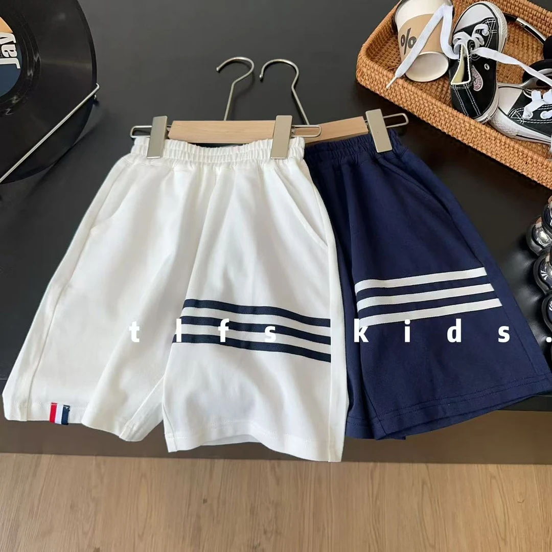 童例「25282织带条休闲五分裤」夏季薄款软糯百搭宽松男童女童潮流