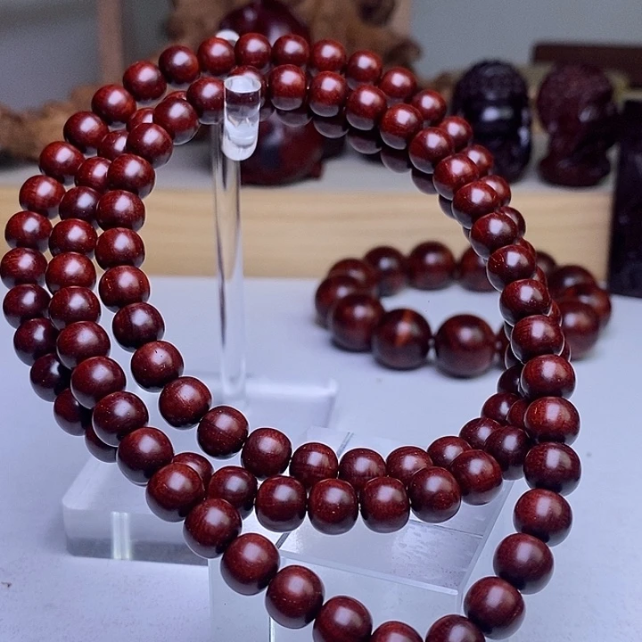 手串/手链檀香紫檀（小叶紫檀）7.3x8x108满鳞顶泥