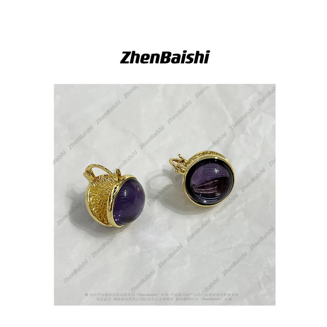 合金玻璃耳饰 高级感复古气质耳钉【20154】