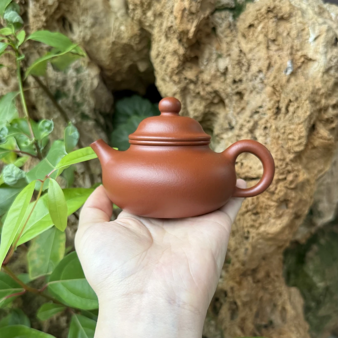 半手工赵庄朱泥容天壶140cc（内推单层盖）