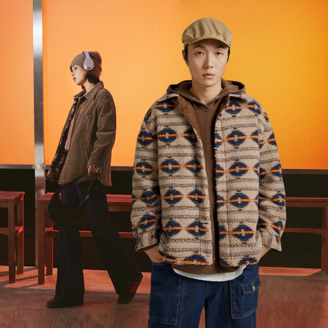 人造皮草 003D【马琦尧专属】NO ONE ELSE美式复古仿皮毛一体外套-F