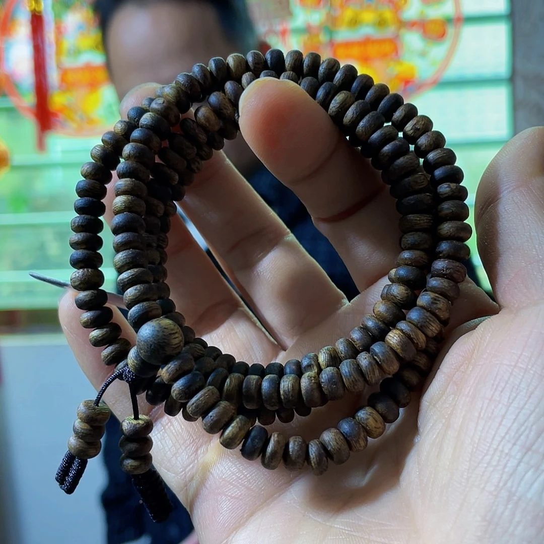 沉香手串棋楠金沙叶算盘珠长串0.6/15克+多样性发一