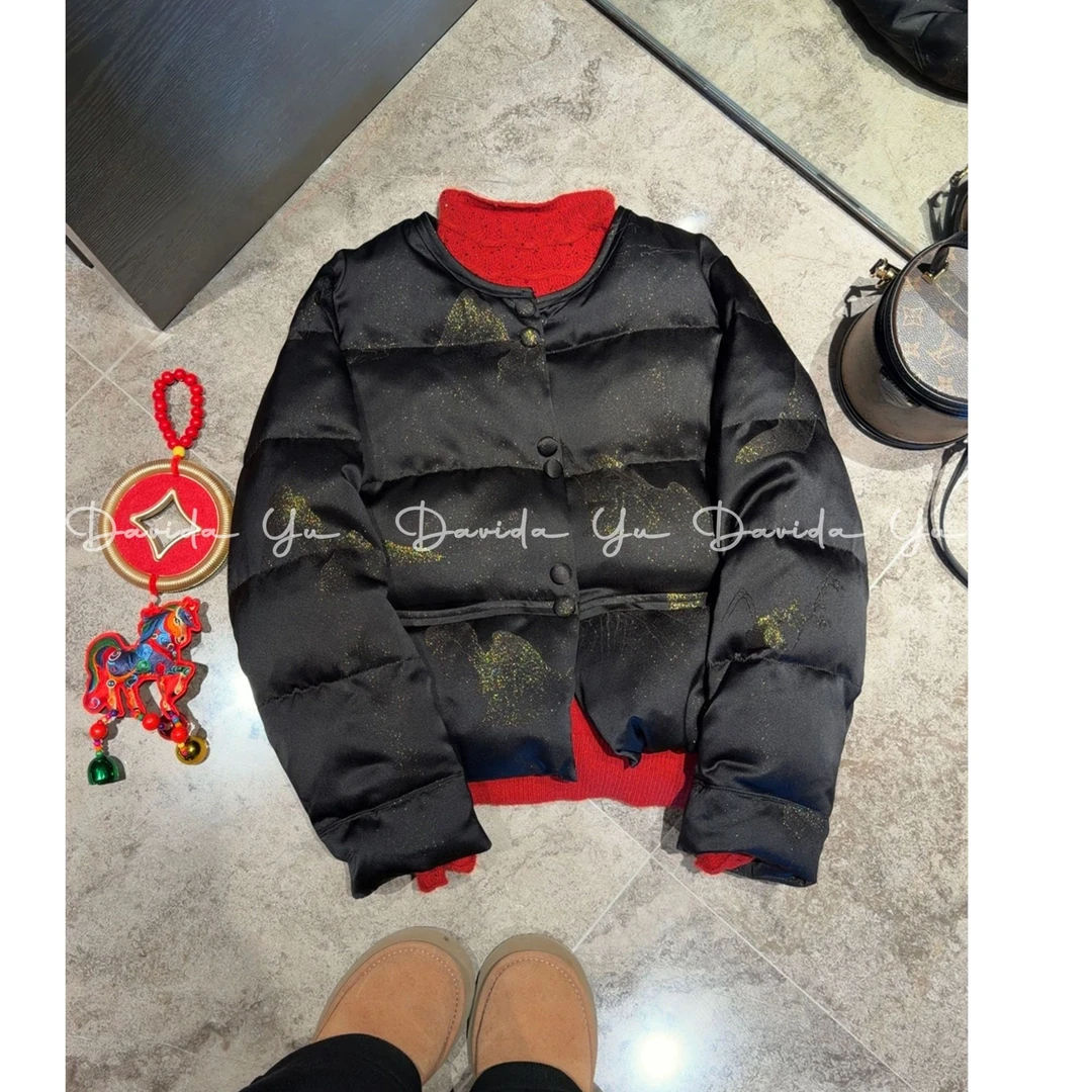 Davida Yu【金山外套】桑蚕丝金皮鹅绒服冬季奢品定制外套 DYW518-1
