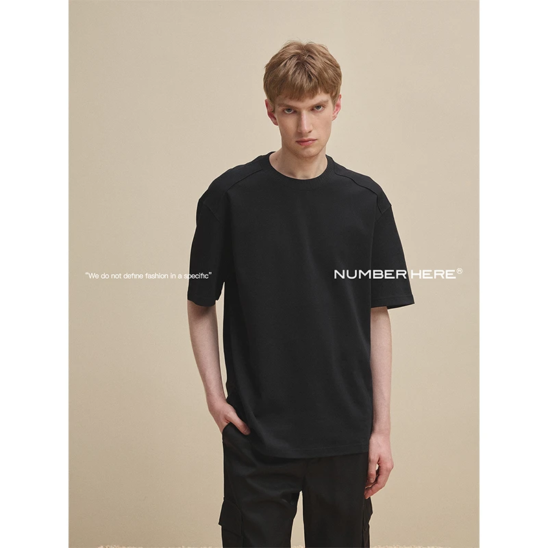 NUMBER HERE柔软透气棉锦混纺吸湿透气基础百搭短袖T恤