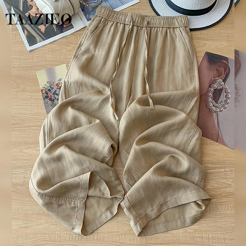 宽松夏季休闲高腰显瘦百搭直筒春夏外穿复古直筒裤女2025，薄款透