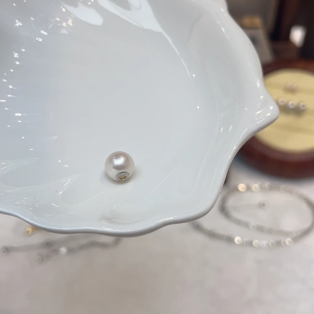 海水珍珠18K金镶嵌吊坠(不含链)