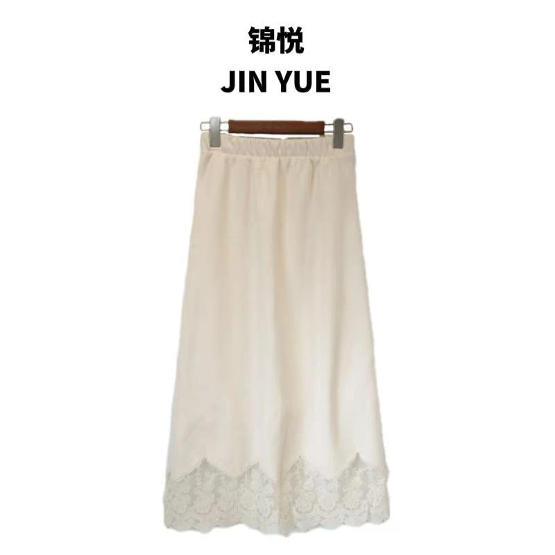 新中式高腰复古提花加绒毛边直筒裤Q3300