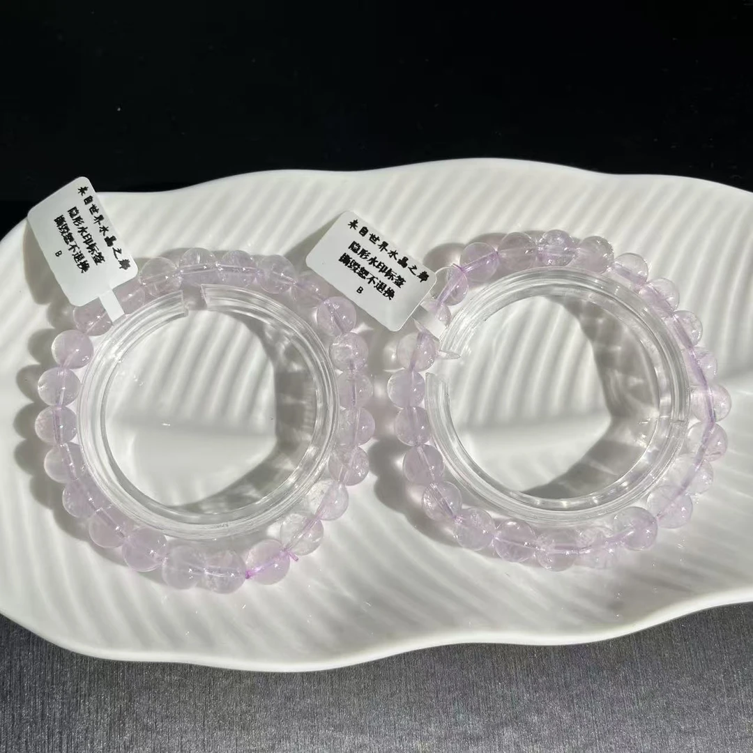 透体薰衣草紫水晶手链手串单圈Z136多样性发一