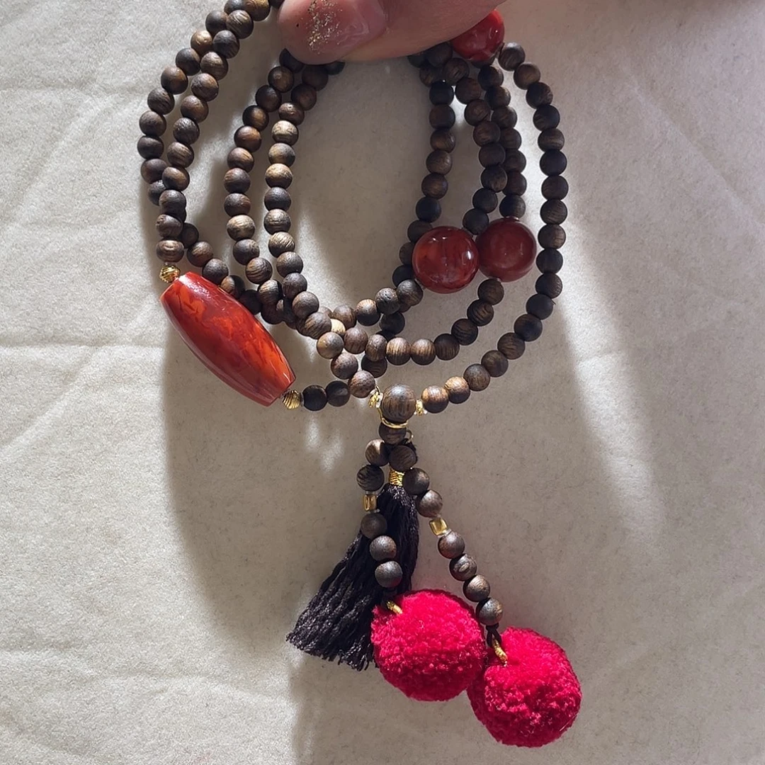 南红玛瑙18K金镶嵌手链大气款