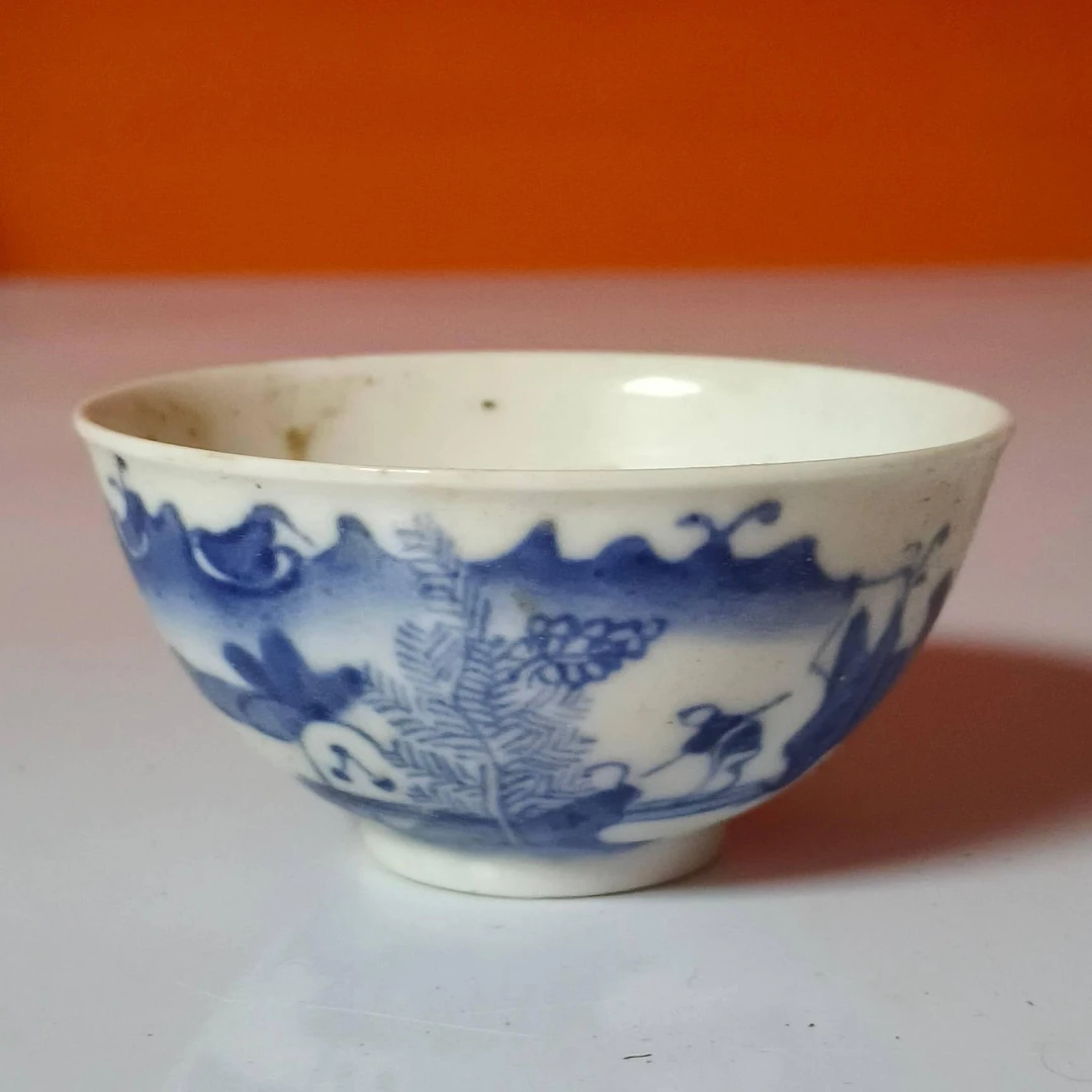 0507清晚期青花山水人物纹品茗杯