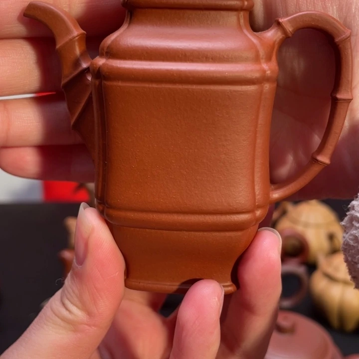 紫砂壶D***K朱泥竹节壶