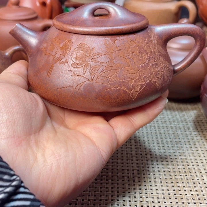紫砂茶壶无***飞景舟石瓢手工