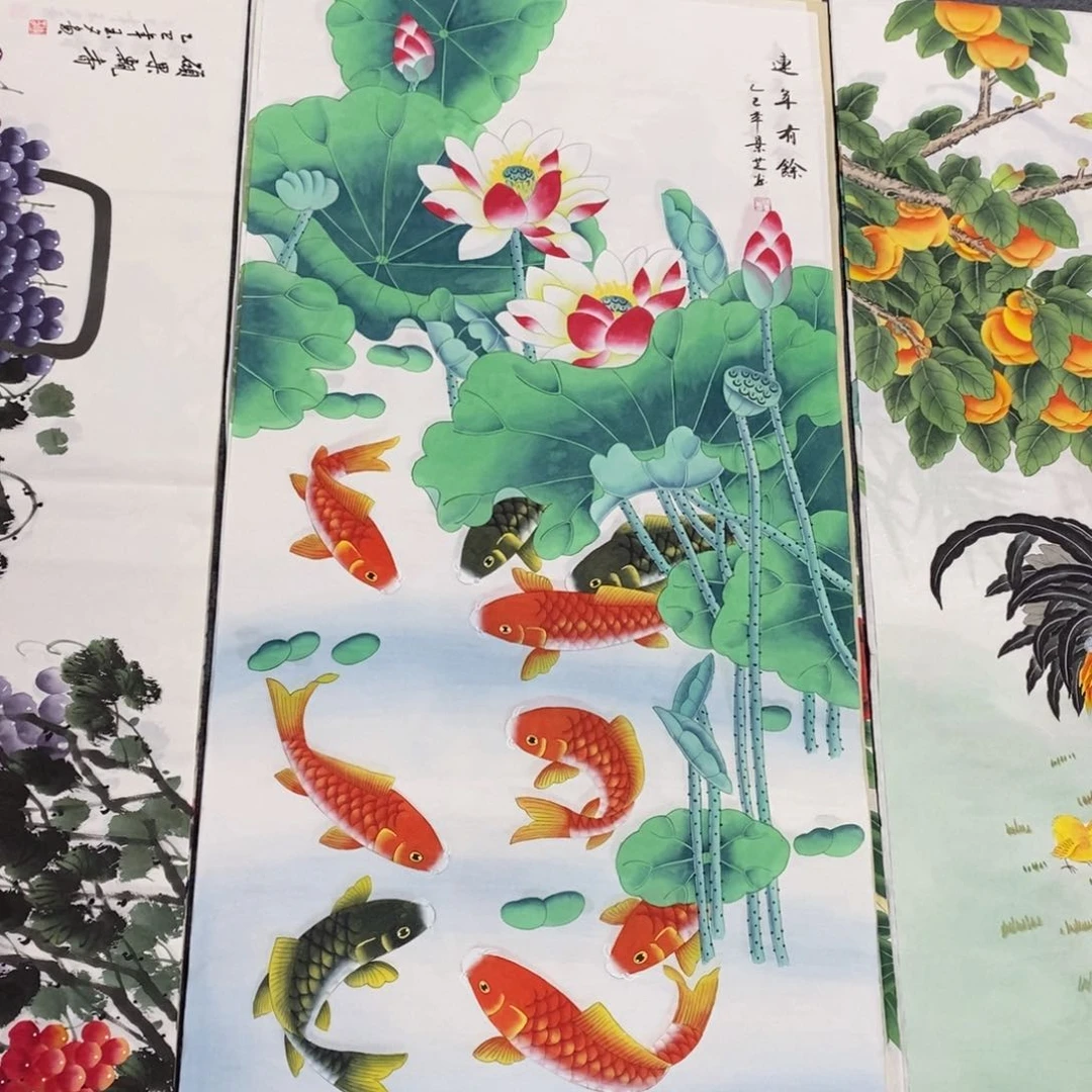 国画尺寸为140✖️70精品工笔四尺手绘画