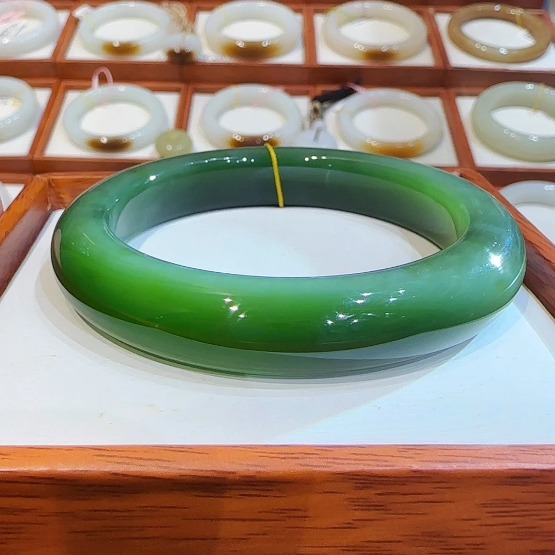 和田玉手镯未镶嵌老坑俄碧猫眼57 58 59