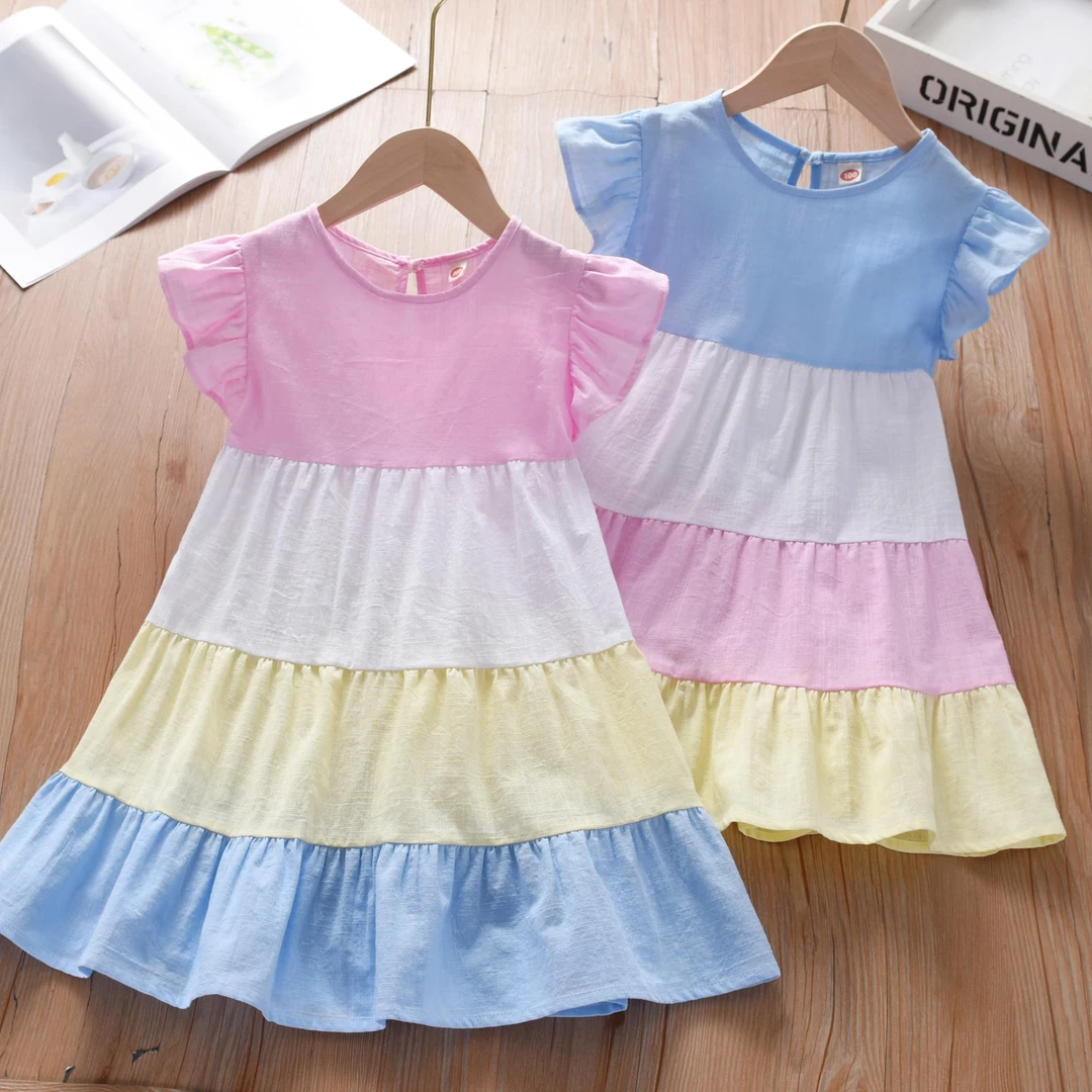 女童连衣裙夏季2025新款儿童洋气时髦背心裙女宝宝马卡龙公主裙子