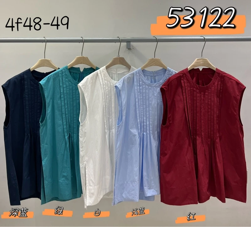 叨叨推荐款 We#53122#无袖褶皱上衣   FL