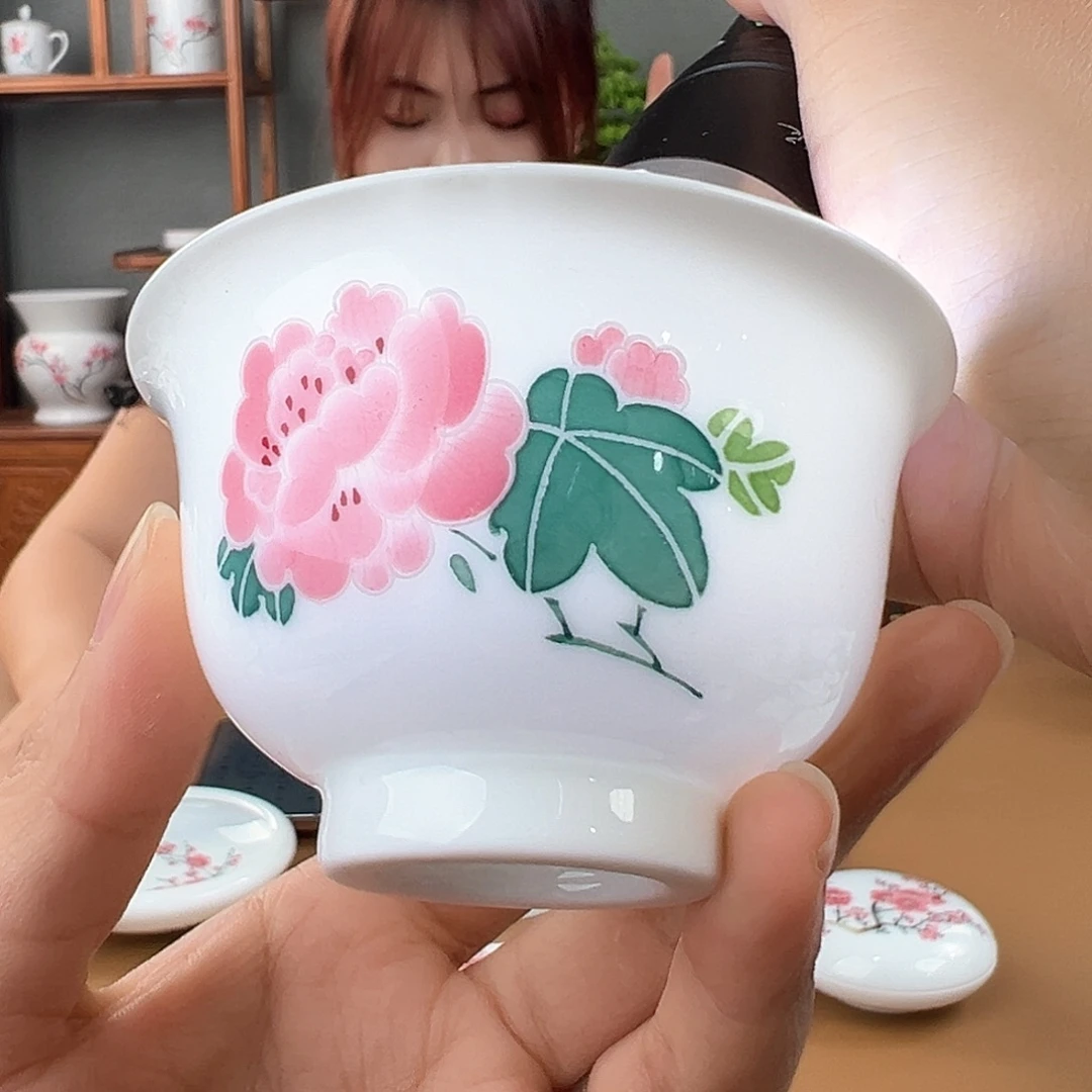 玉泥 芙蓉花压手杯