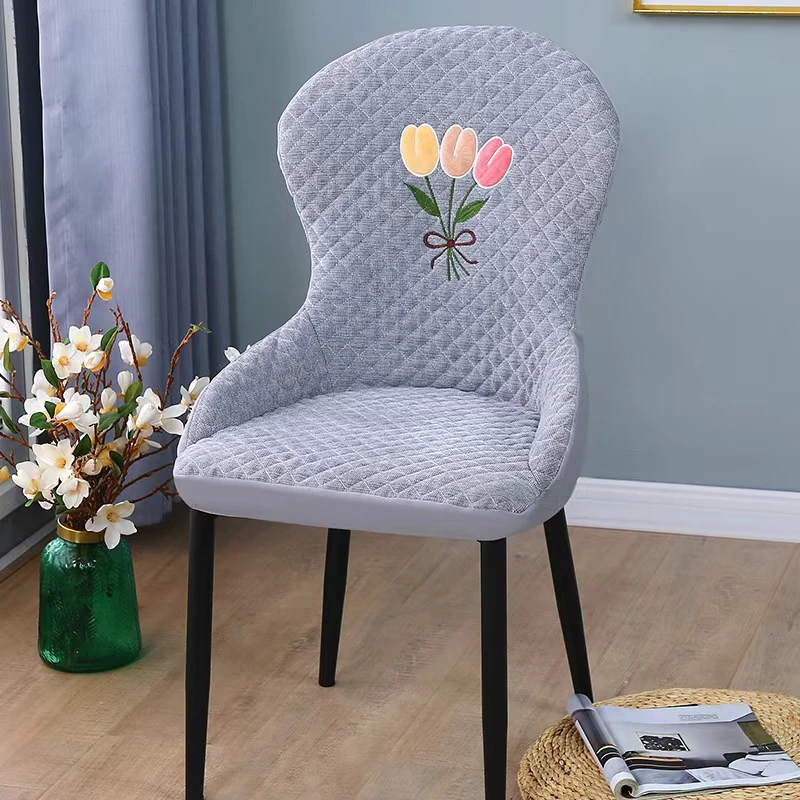 北欧高档弧形椅子套罩防滑四季家用通用全包餐椅椅套轻奢扇形坐垫