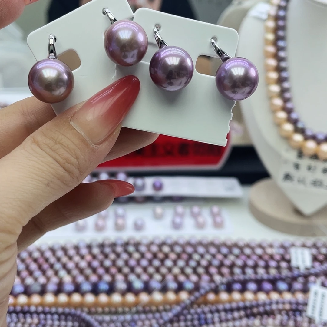 淡水珍珠耳饰银S925镶嵌