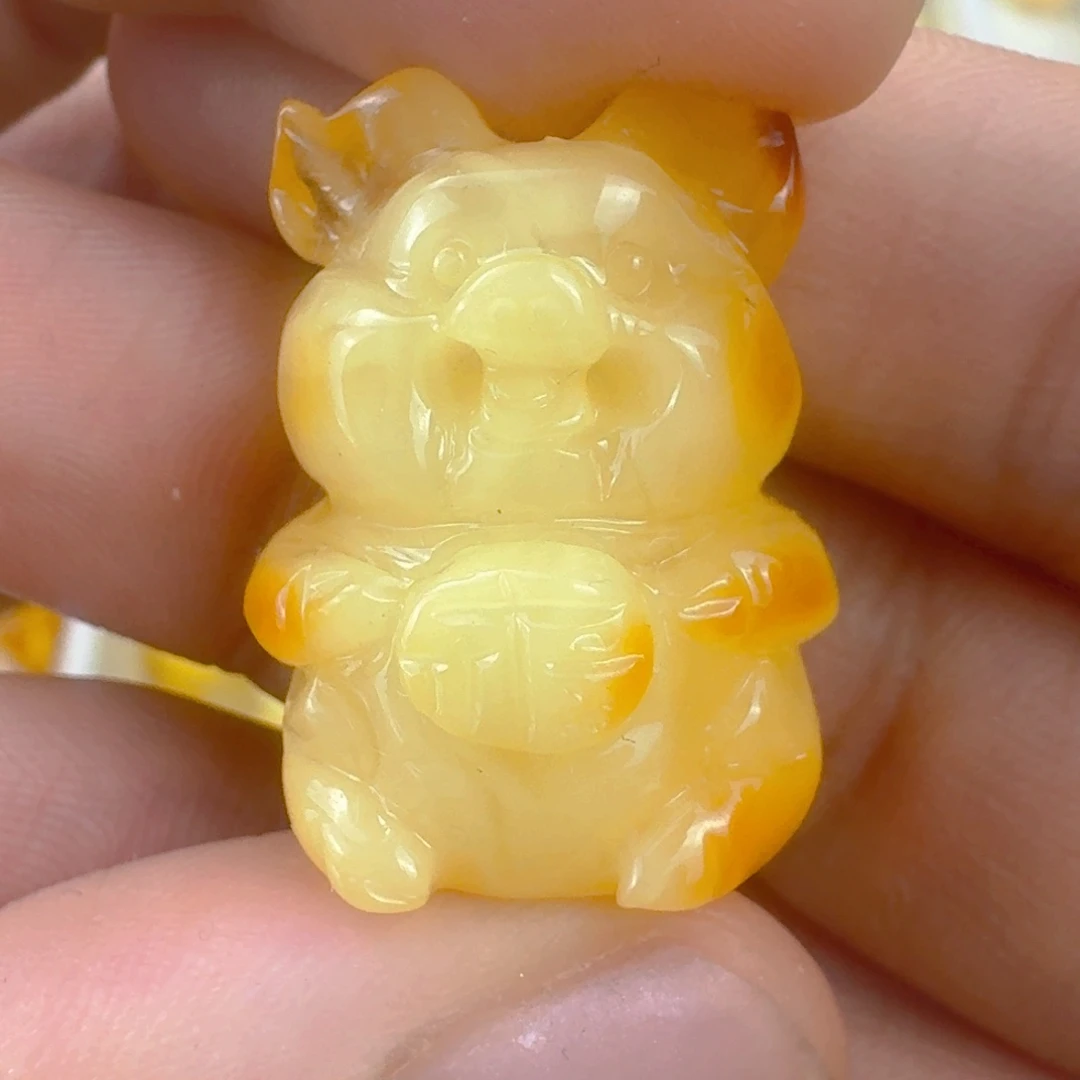 裸石蜜蜡未镶嵌微微粉备注打孔 24.7×19.2×16.2mm