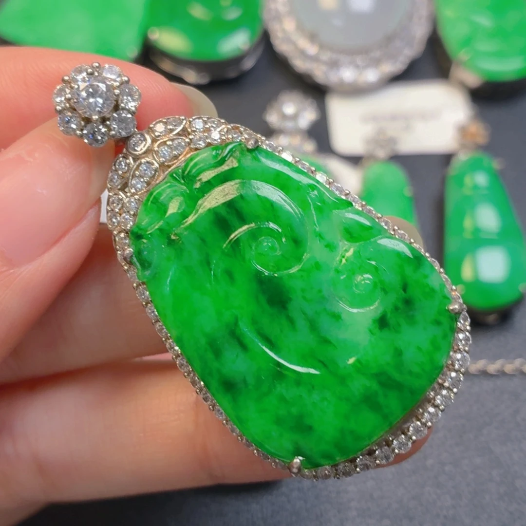 翡翠银S925镶嵌颈饰