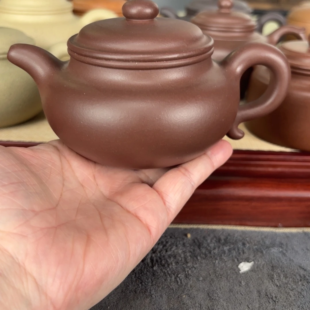 紫砂茶壶白**芽底槽清黑标仿古