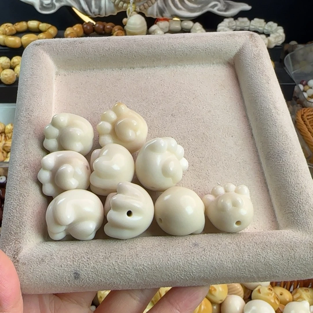 吊坠菩提根/象牙果微瑕牙果白色爱心猫爪9颗
