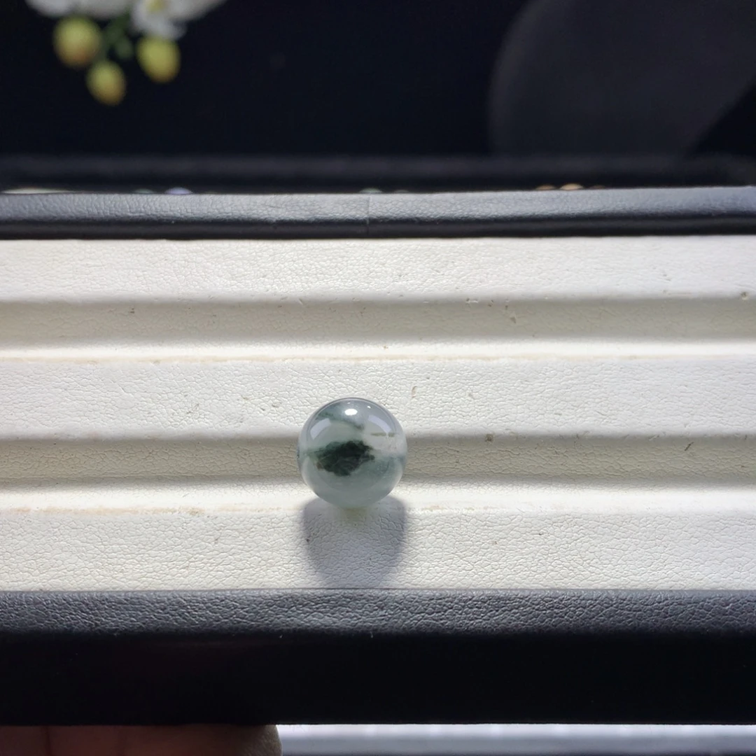 翡翠未镶嵌手串卡12墨翠飘花