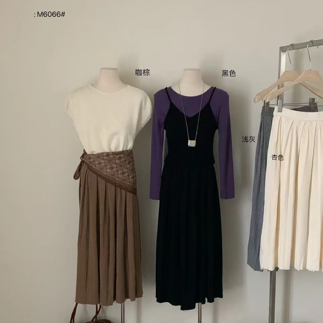 C/6066 韩系简约百搭高腰显瘦半身裙（裙长86左右）9-5