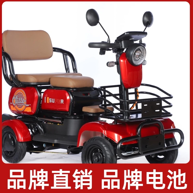 新款休闲小巴士电动车老人代步车残疾人老年接送孩子时尚电瓶车