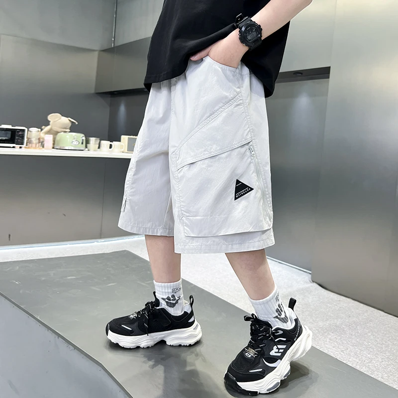 男童短裤夏季薄款2025新款中大童夏装男孩夏天冰丝儿童五分裤子潮