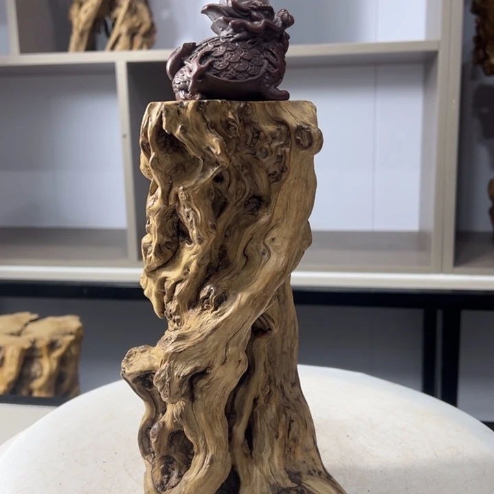 木石榴木榴疤底座摆件