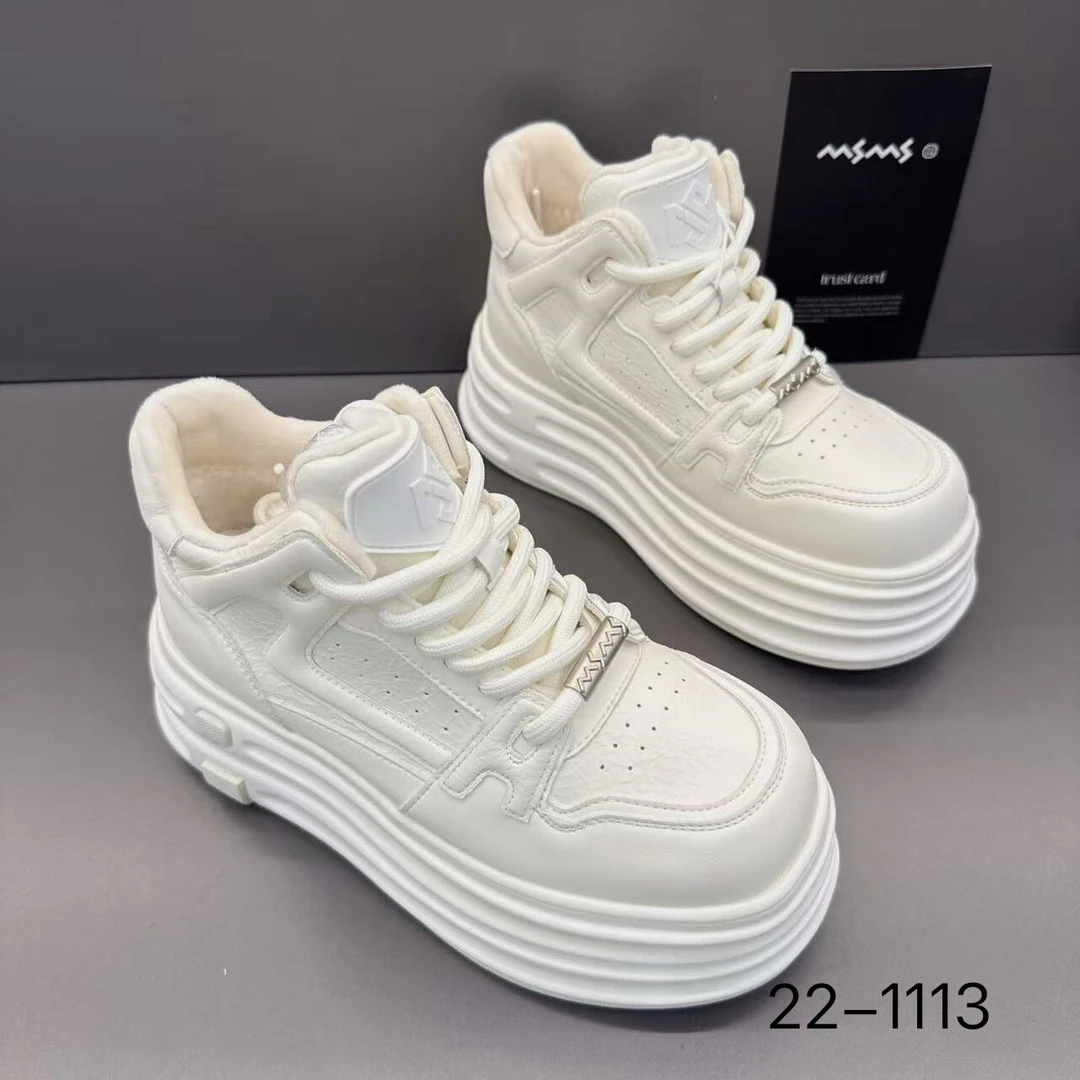 玛莎玛索秋冬新款加绒22-1113时尚百搭休闲高腰运动二棉女鞋