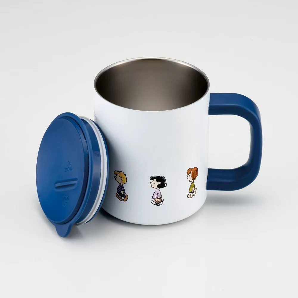 skater卡通便携不锈钢水杯手握带盖马克杯