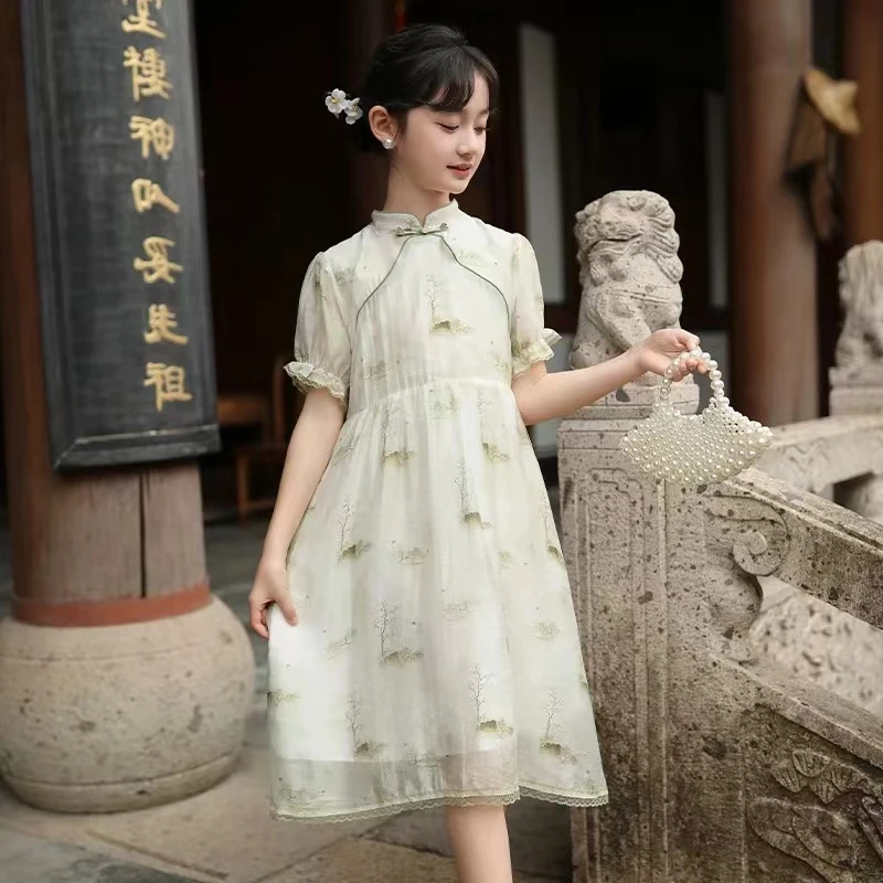 清011女童亲子夏款连衣裙140-180 身高加15拍