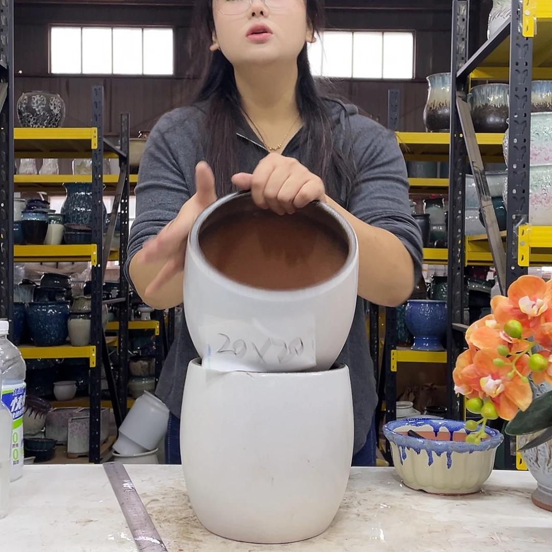 宜兴紫砂粗陶花盆