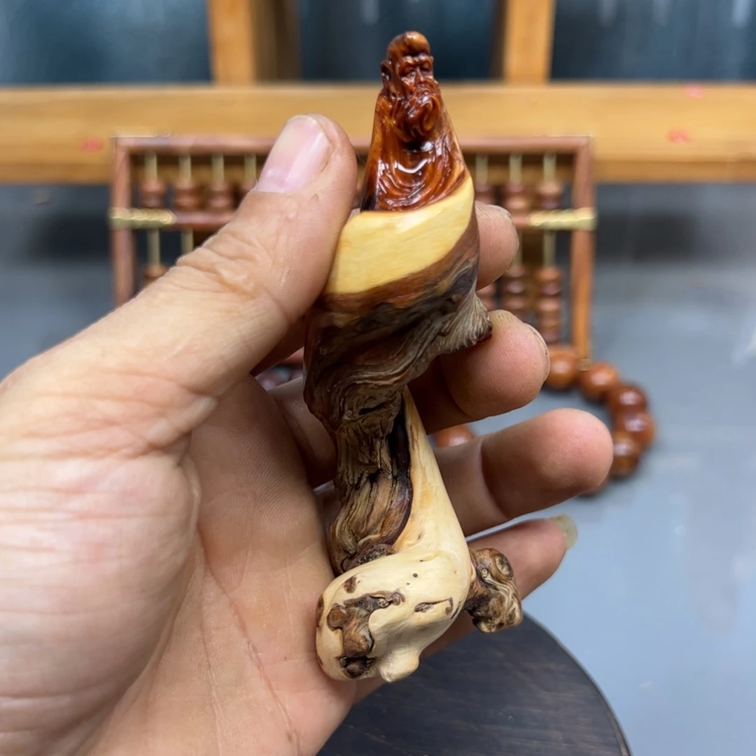 周***木崖柏木摆件手把件