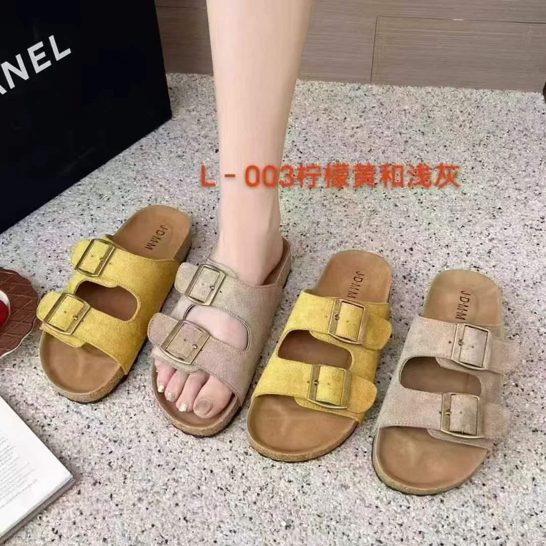 L-003新款平底百搭博肯半托女鞋子