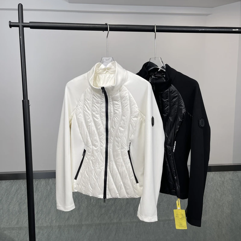 2125反季羽绒服女25冬季秋羽绒立领拼接针织短款轻薄保暖外套