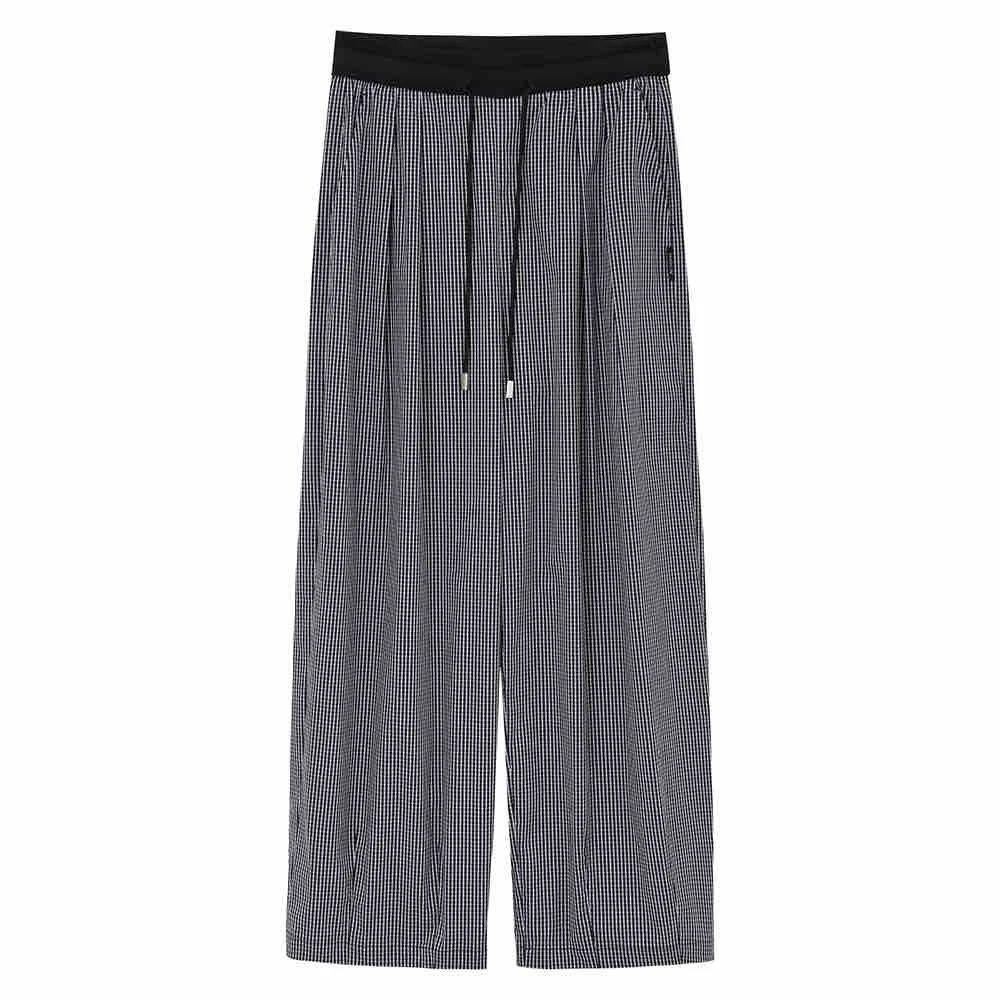 AVVENN 设计师品牌25春新品 舒适格纹长裤