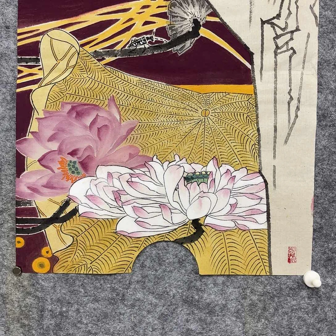 z***铁国画张树茂手绘花写作品